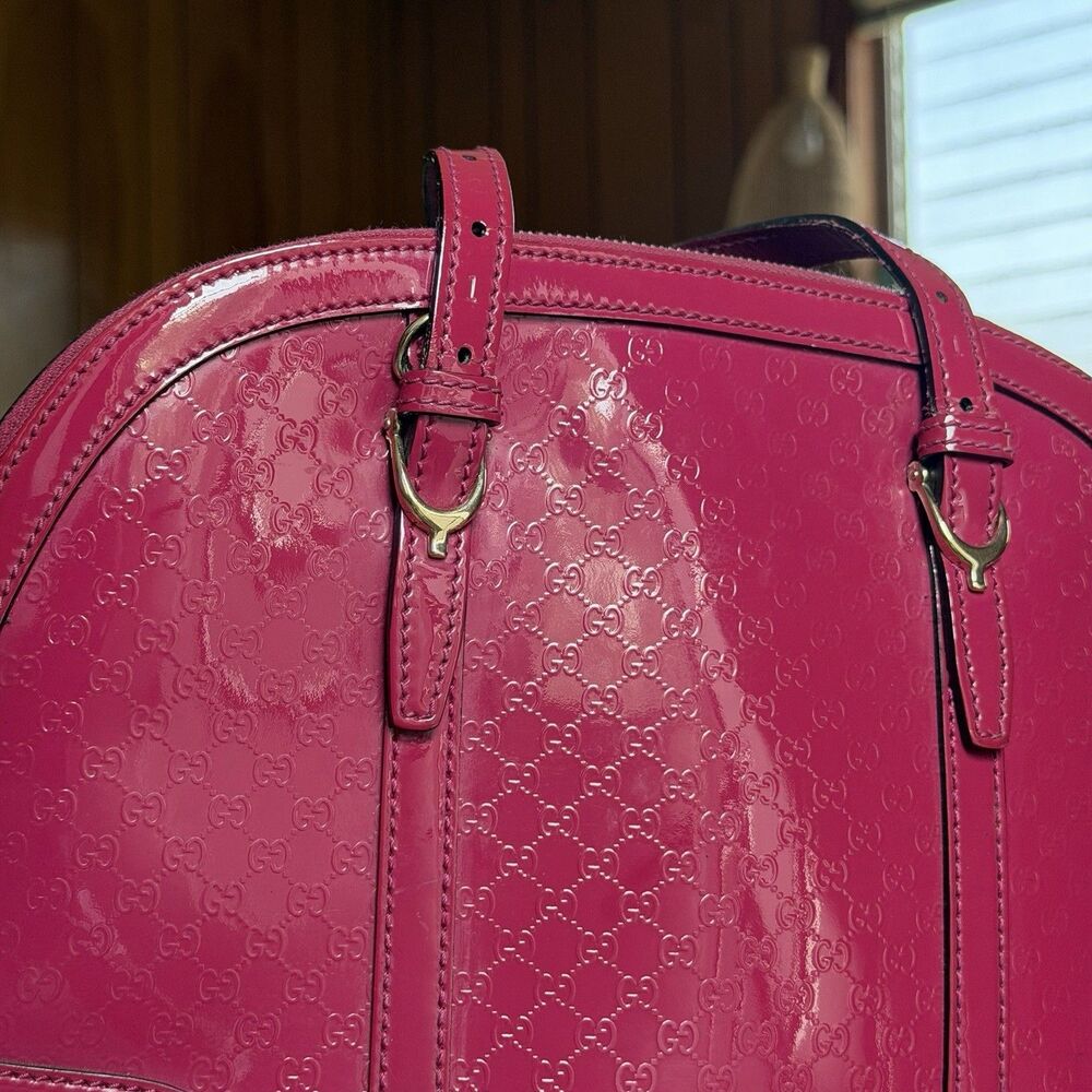 Gucci Microguccissima Pink Patent Leather Nice Dome Bag Pre-Loved Authentic - Picture 13 of 16